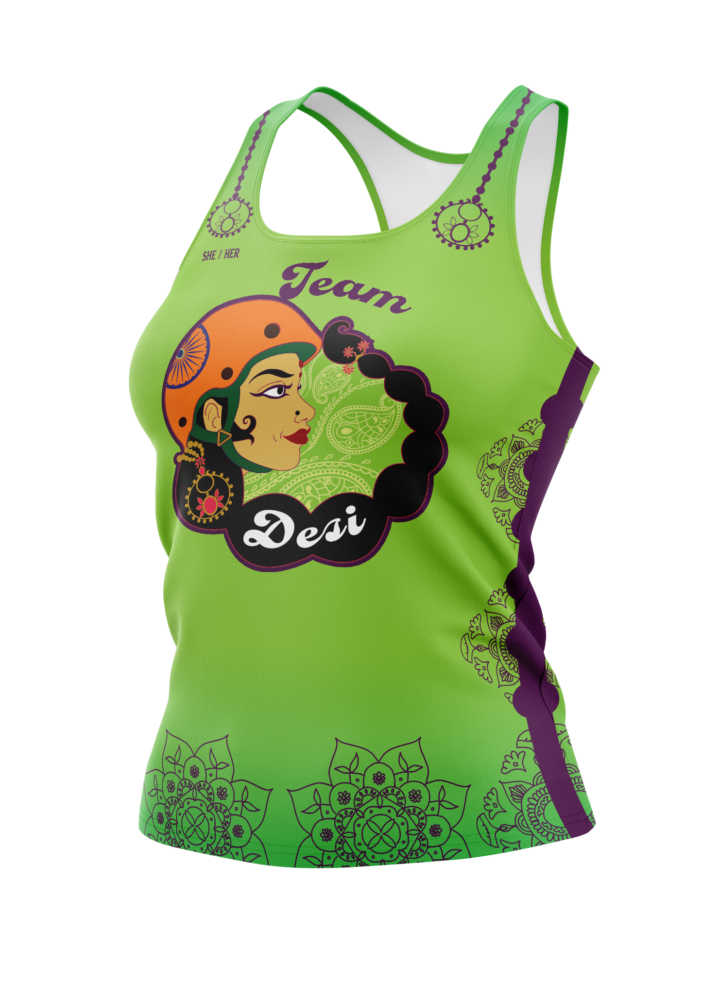 Team Desi Racerback Tank Green