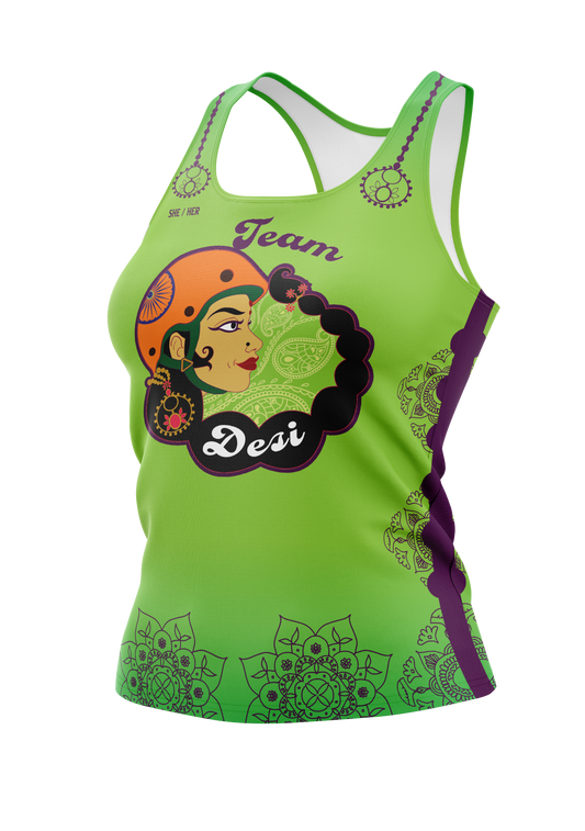 Team Desi Racerback Tank Green