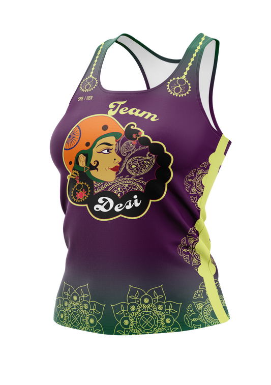 Team Desi Racerback Tank Purple