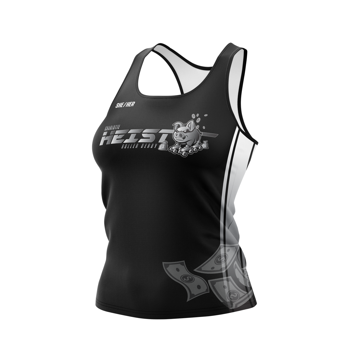 Charlotte Heist Racerback Tank Black