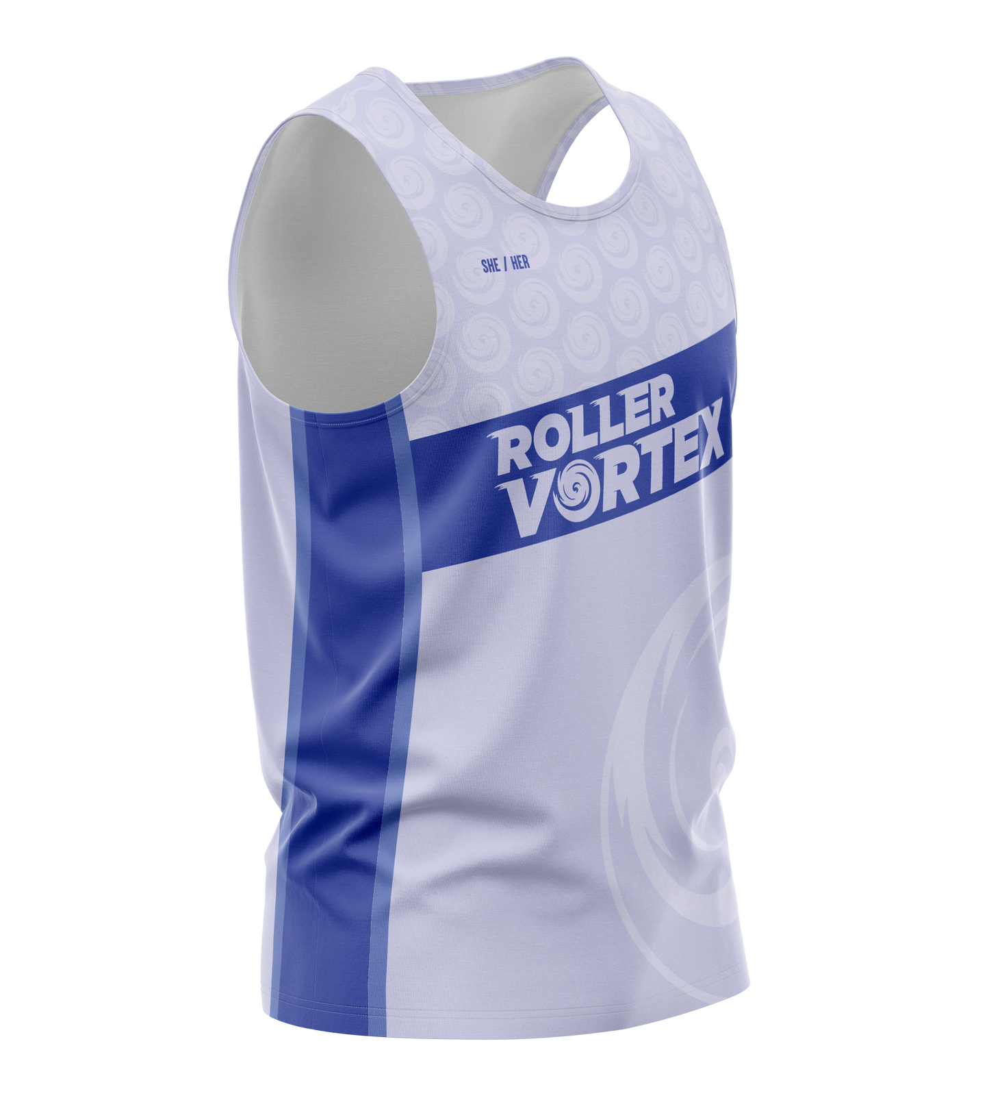 Roller Vortex Unisex Tank White