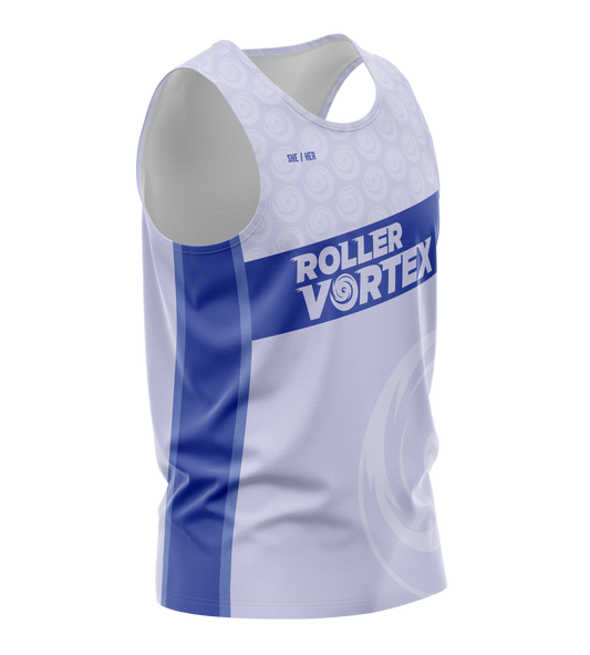 Roller Vortex Unisex Tank White