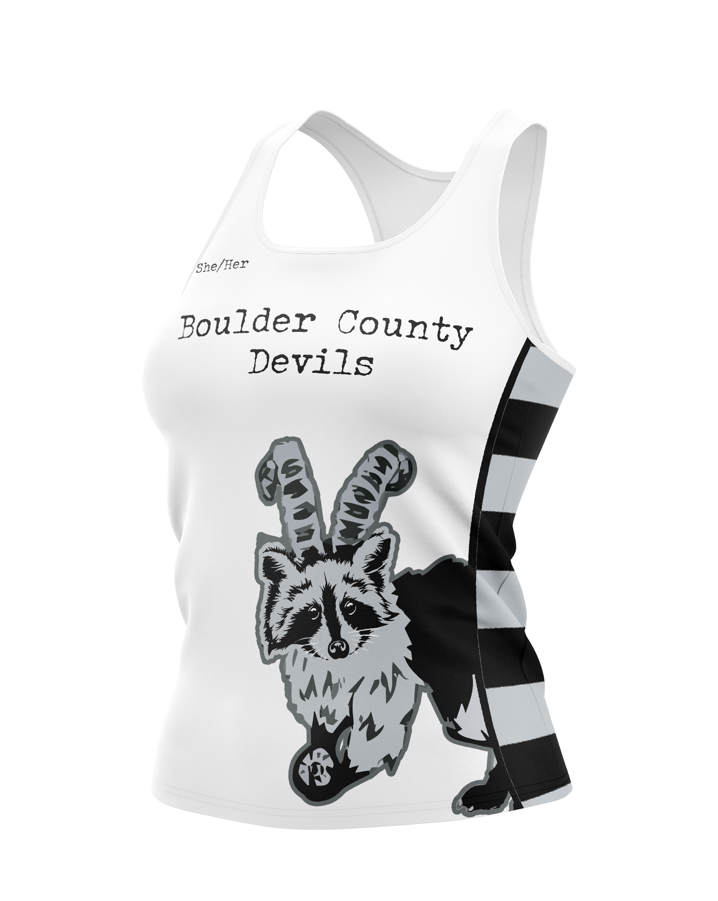 Boulder County Devils Racerback Tank White