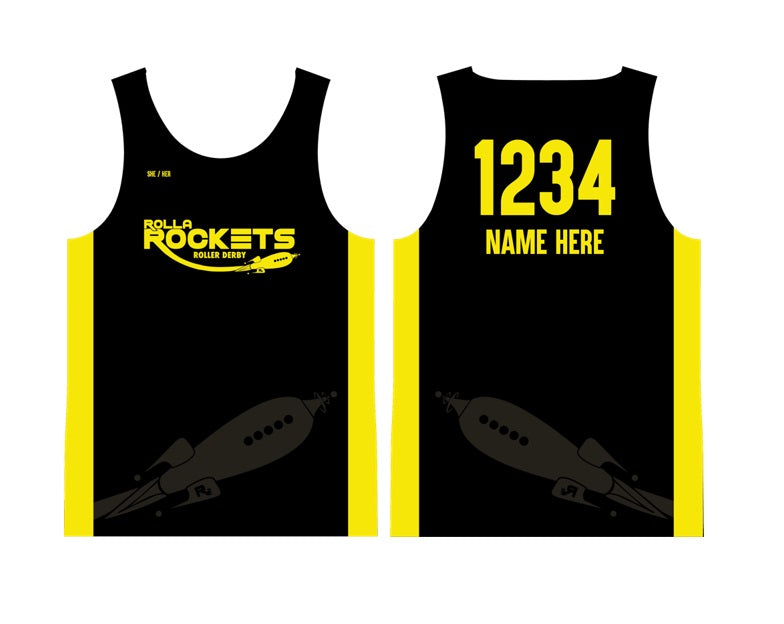 Rolla Rockets Racerback Tank Black