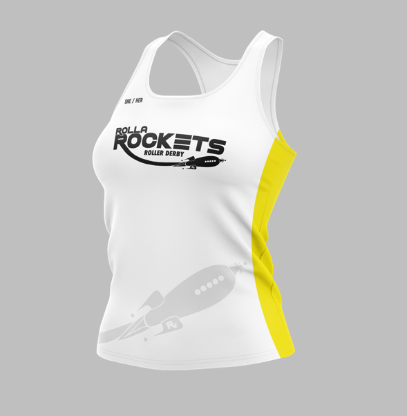 Rolla Rockets Racerback Tank White