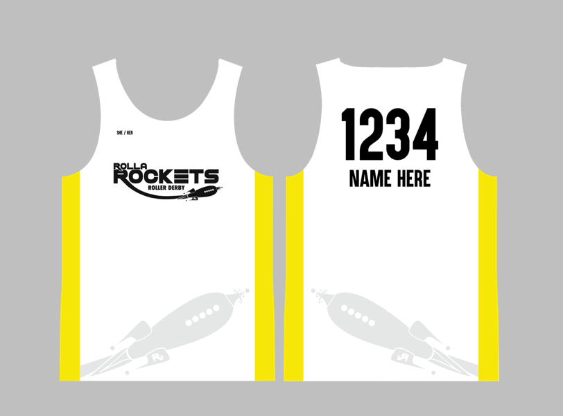 Rolla Rockets Racerback Tank White