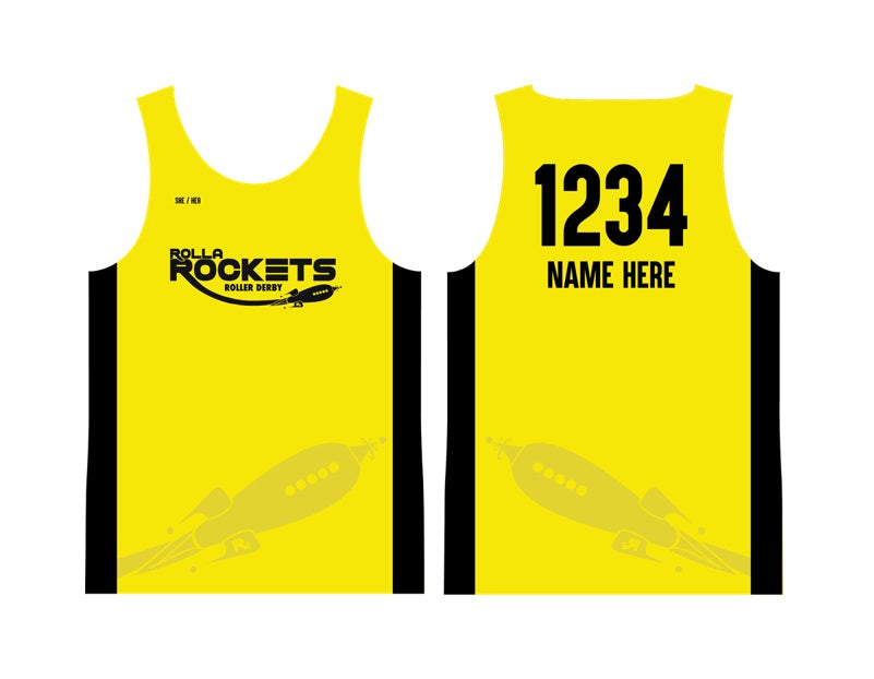 Rolla Rockets Racerback Tank Yellow