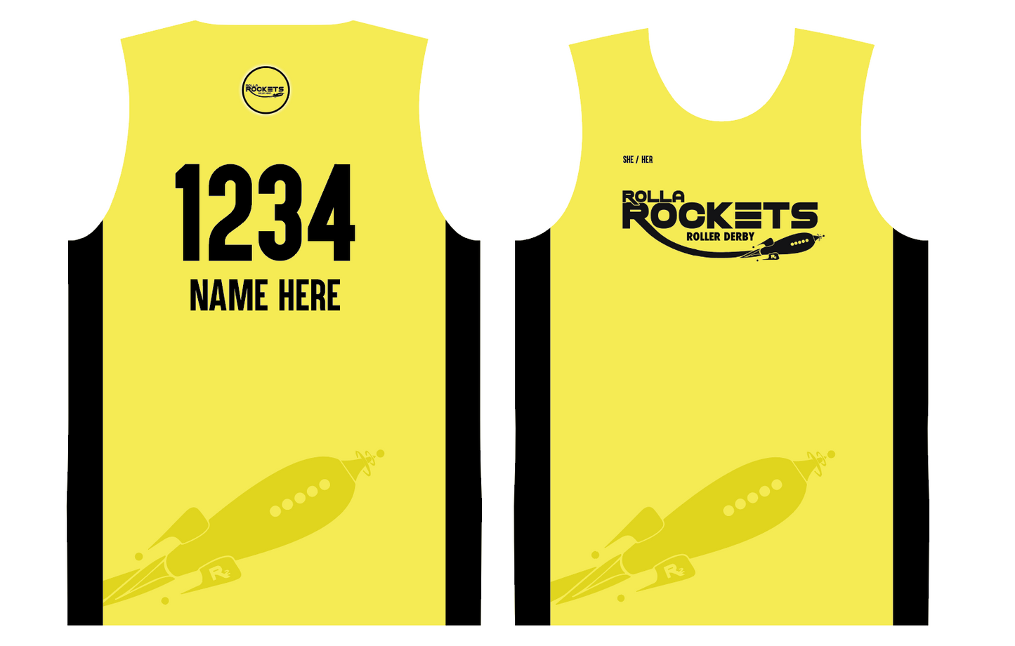 Rolla Rockets Unisex Tank Yellow