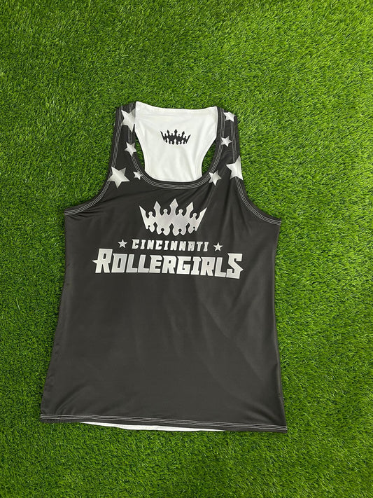 Cincinnati Racerback Tank REVERSIBLE 2-Layer Black/White