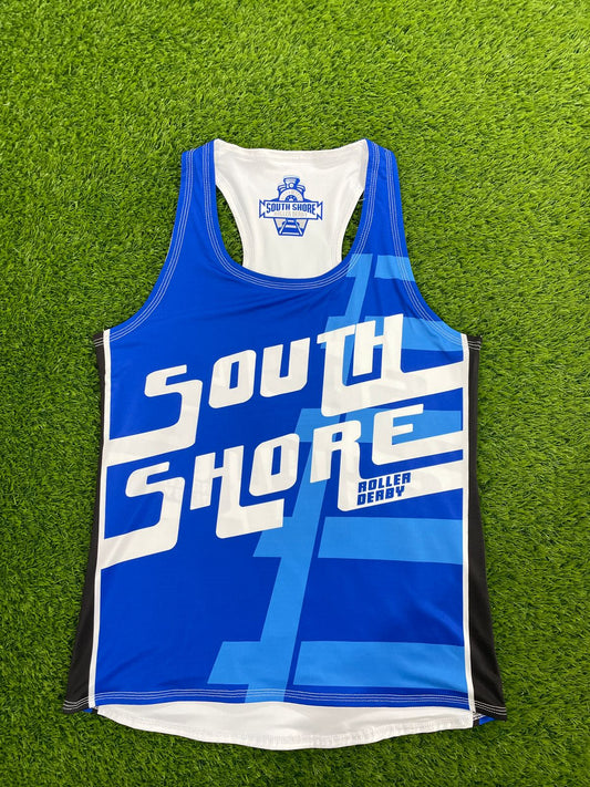 South Shore Racerback Tank Blue