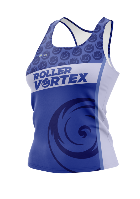 Roller Vortex Racerback Tank Blue