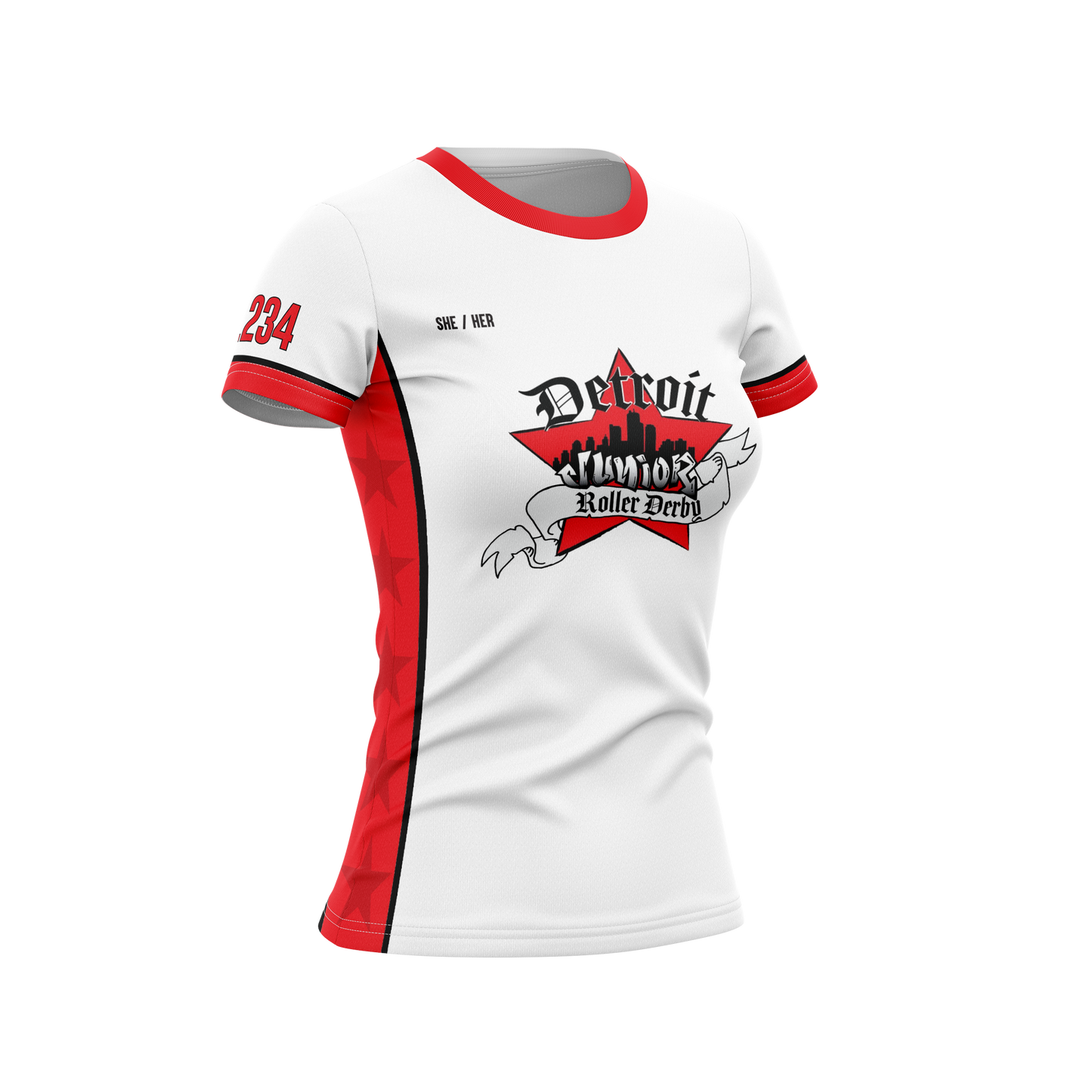 Detroit Junior Womens Sleeved Jersey - ADULT